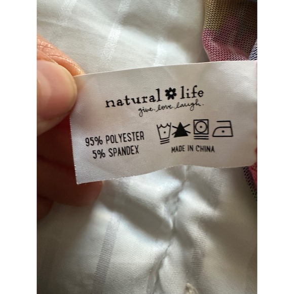 Natural Life Floral Mesh Tiered Maxi Dress Boho Cottagecore Sheer V-Neck Size M - Picture 9 of 9